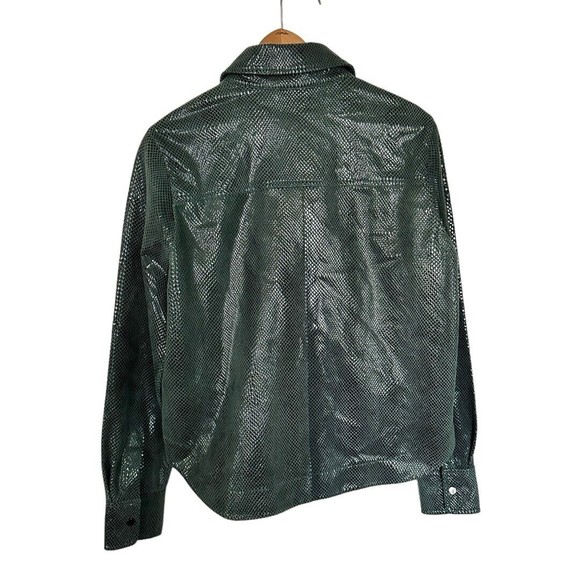 Scotch & Soda Women’s Smart Tarte Reptile print Green Goat Suede jacket Small - Picture 3 of 15